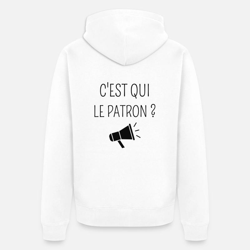 C'est qui le patron ? - Veste à capuche bio Premium Unisexe - blanc