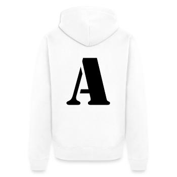 buchstabe a - Unisex Premium Bio Zip Hoodie - Weiß - Hinten - Thijin (182cm)