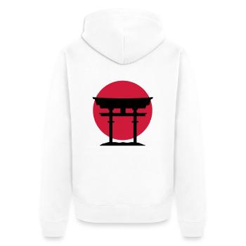 japan gate - Veste à capuche bio Premium Unisexe - blanc - Dos - Thijin (182cm)