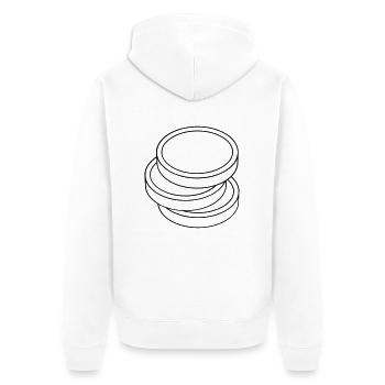trois pièces dans une pile - Veste à capuche bio Premium Unisexe - blanc - Dos - Thijin (182cm)