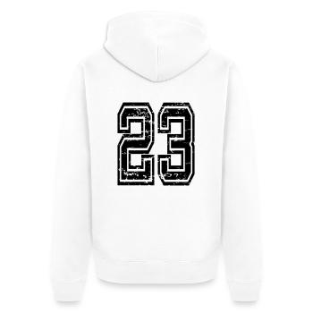 23 Elazig Nr 23 used - Unisex Premium Organic Zip Hoodie - white - Back - Thijin (182cm)