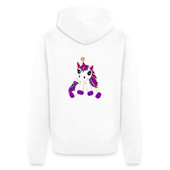 unicorn fluffy unicorn children baby star kids animal - Unisex Premium Organic Zip Hoodie - white - Back - Thijin (182cm)