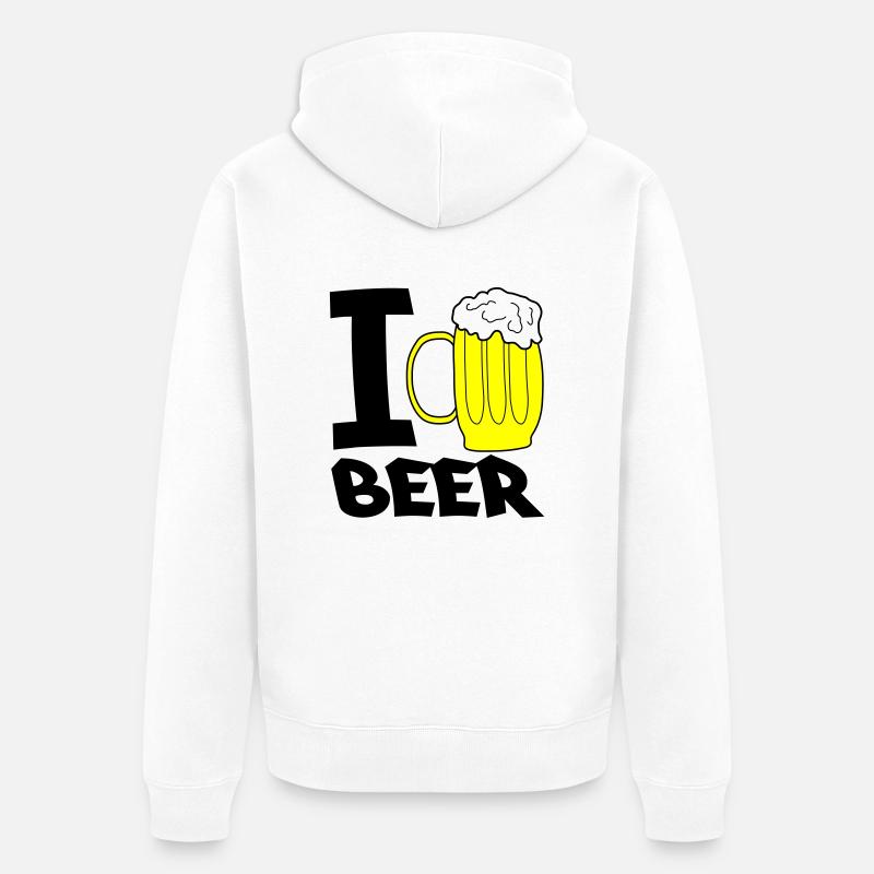 J’adore la bière - Veste à capuche bio Premium Unisexe - blanc