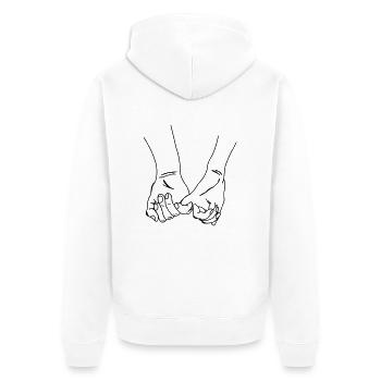 mains - Veste à capuche bio Premium Unisexe - blanc - Dos - Thijin (182cm)