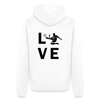 Fußball Soccer - Unisex Premium Organic Zip Hoodie - white - Back - Thijin (182cm)