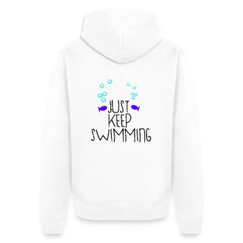 Just Keep Swimming - un design pour tout le monde! - Veste à capuche bio Premium Unisexe - blanc - Dos - Thijin (182cm)
