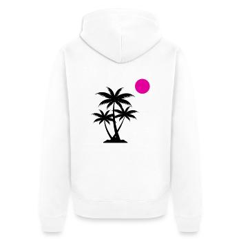 palme sunset - Unisex Premium Bio Zip Hoodie - Weiß - Hinten - Thijin (182cm)