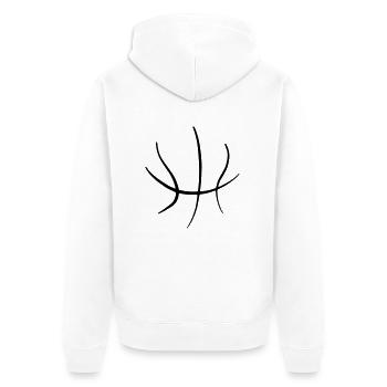 Basketball 49 - Unisex Premium Bio Zip Hoodie - Weiß - Hinten - Thijin (182cm)