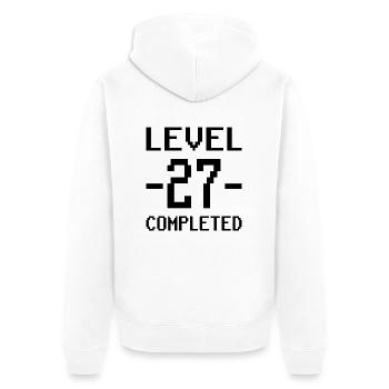 27th birthday gift 27 levels - Unisex Premium Organic Zip Hoodie - white - Back - Thijin (182cm)
