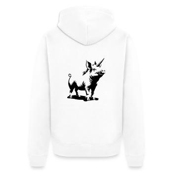Schweinhorn - Veste à capuche bio Premium Unisexe - blanc - Dos - Thijin (182cm)