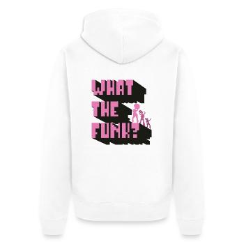 what the funk - Unisex Premium Bio Zip Hoodie - Weiß - Hinten - Thijin (182cm)