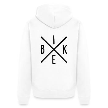 Bike - Unisex Premium Bio Zip Hoodie - Weiß - Hinten - Thijin (182cm)
