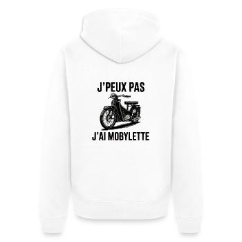 J'Peux Pas J'ai Mobylette – Design Vintage - Veste à capuche bio Premium Unisexe - blanc - Dos - Thijin (182cm)