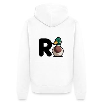 Chemise de canard drôle – Lettres Cartoon Design - Veste à capuche bio Premium Unisexe - blanc - Dos - Thijin (182cm)