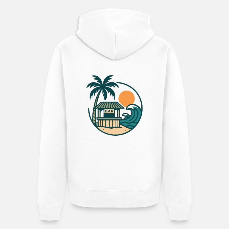 Bar de l’île de plage - Veste à capuche bio Premium Unisexe - blanc