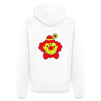 Clown - Unisex Premium Bio Zip Hoodie - Weiß - Hinten - Thijin (182cm)
