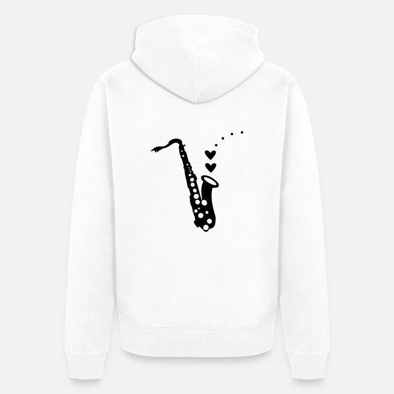 Saxo-- - Veste à capuche bio Premium Unisexe - blanc