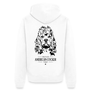 Cocker américain papa chiens Cocker Spaniel Wilsigns - Veste à capuche bio Premium Unisexe - blanc - Dos - Thijin (182cm)