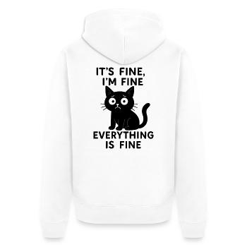 Mèmes de chat Tout va bien Chat drôle - Veste à capuche bio Premium Unisexe - blanc - Dos - Thijin (182cm)