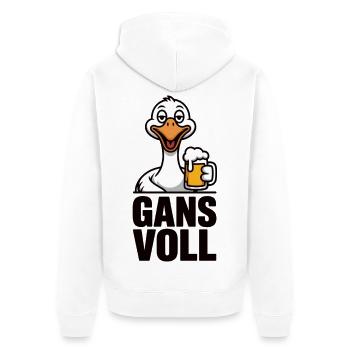 Vatertag Shirt Gans Voll Bier Herrentag Geschenk - Unisex Premium Bio Zip Hoodie - Weiß - Hinten - Thijin (182cm)