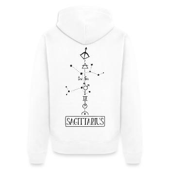 Sagittaire - Zodiaque Sagittaire - noir - Veste à capuche bio Premium Unisexe - blanc - Dos - Thijin (182cm)