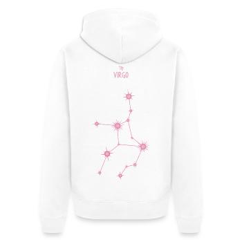 Jungfrau Sternzeichen Sternbild Pastellrosa - Unisex Premium Bio Zip Hoodie - Weiß - Hinten - Thijin (182cm)