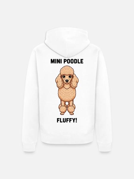 Dog Miniature Poodle Poodle Fluffy Canine - Unisex Premium Organic Zip Hoodie - white