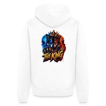 The King Wolf Crown - Unisex Premium Organic Zip Hoodie - white - Back - Thijin (182cm)