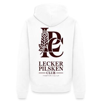 Bier Lecker Pilsken Club Ruhrpott Pils Bierchen - Unisex Premium Bio Zip Hoodie - Weiß - Hinten - Thijin (182cm)