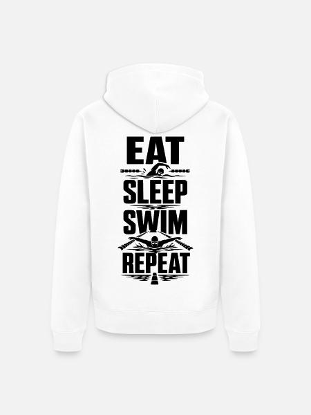 Schwimmen - Unisex Premium Bio Zip Hoodie - Weiß