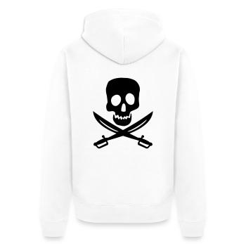pirate - Unisex Premium Organic Zip Hoodie - white - Back - Thijin (182cm)