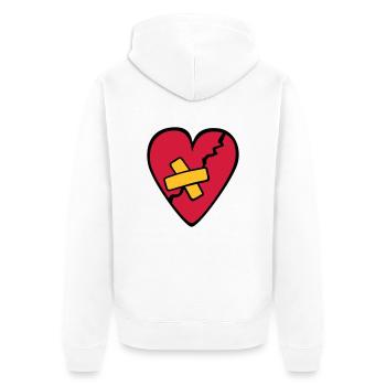 CoeurBrisé - Unisex Premium Organic Zip Hoodie - white - Back - Thijin (182cm)