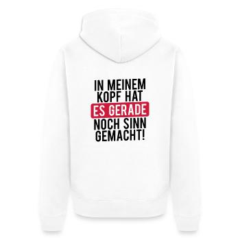 In meinem Kopf... - Unisex Premium Bio Zip Hoodie - Weiß - Hinten - Thijin (182cm)