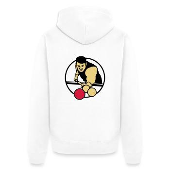 billard_3c - Unisex Premium Organic Zip Hoodie - white - Back - Thijin (182cm)