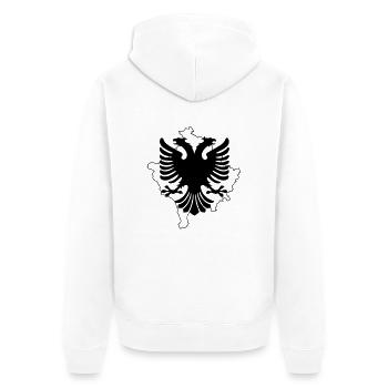 Kosovo Albania - Unisex Premium Bio Zip Hoodie - Weiß - Hinten - Thijin (182cm)