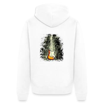 guitar - Unisex Premium Bio Zip Hoodie - Weiß - Hinten - Thijin (182cm)