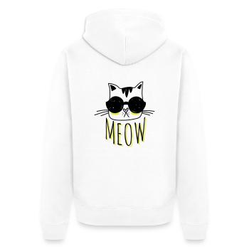 Cool Cat - Unisex Premium Organic Zip Hoodie - white - Back - Thijin (182cm)