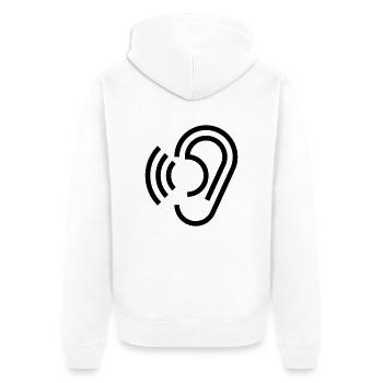 Ohr - Unisex Premium Bio Zip Hoodie - Weiß - Hinten - Thijin (182cm)