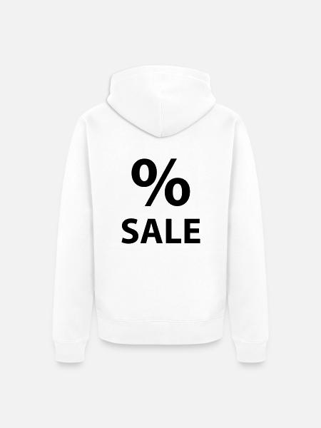 Sale – % Ausverkauf - Unisex Premium Bio Zip Hoodie - Weiß