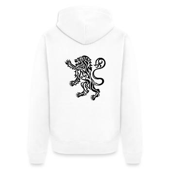 Tribal Tattoo Style Lion Rampant - Unisex Premium Organic Zip Hoodie - white - Back - Thijin (182cm)