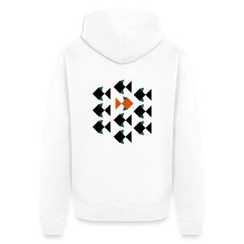 Against fish crowd - Unisex Premium Organic Zip Hoodie - white - Back - Thijin (182cm)
