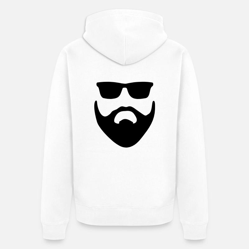 Bart Gesicht Vektor - Unisex Premium Bio Zip Hoodie - Weiß