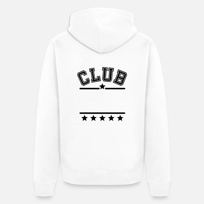 Dein Club Dein Text - Unisex Premium Bio Zip Hoodie - Weiß