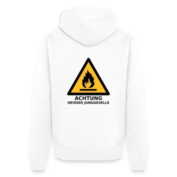 Junggesellenabschied - heißer Junggeselle - Unisex Premium Bio Zip Hoodie - Weiß - Hinten - Thijin (182cm)