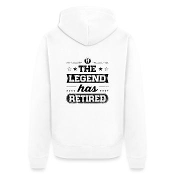 The Legend Has Retired - Veste à capuche bio Premium Unisexe - blanc - Dos - Thijin (182cm)