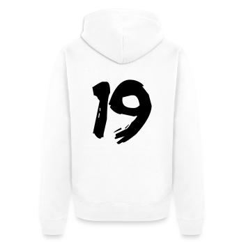 Brushed 19 - Unisex Premium Bio Zip Hoodie - Weiß - Hinten - Thijin (182cm)