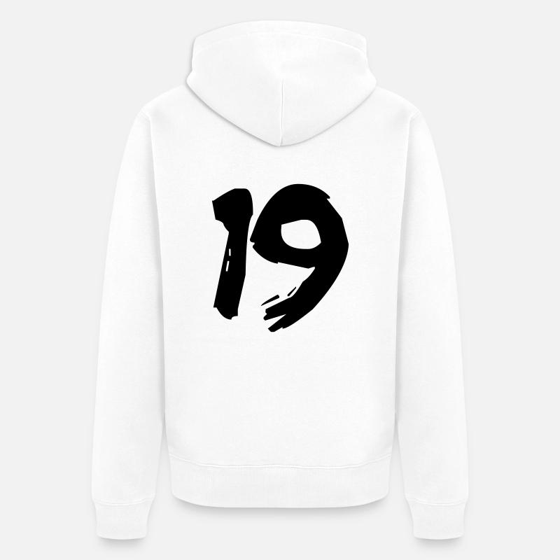 Brushed 19 - Unisex Premium Bio Zip Hoodie - Weiß