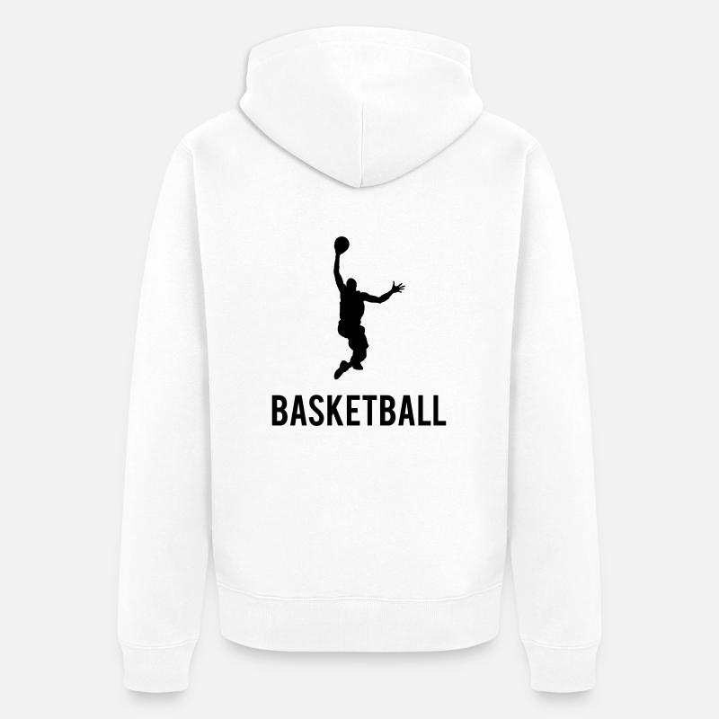 Basketball Dunk - Veste à capuche bio Premium Unisexe - blanc