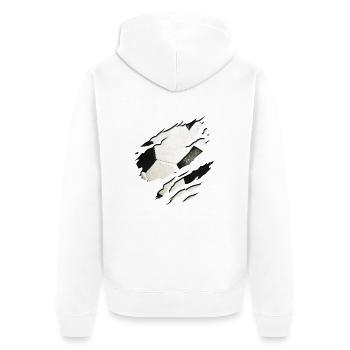 deutschland fussball - Unisex Premium Bio Zip Hoodie - Weiß - Hinten - Thijin (182cm)