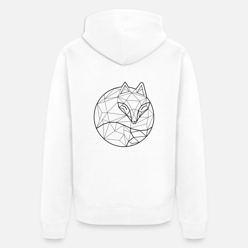 Fox Graph - Unisex Premium Bio Zip Hoodie - Weiß